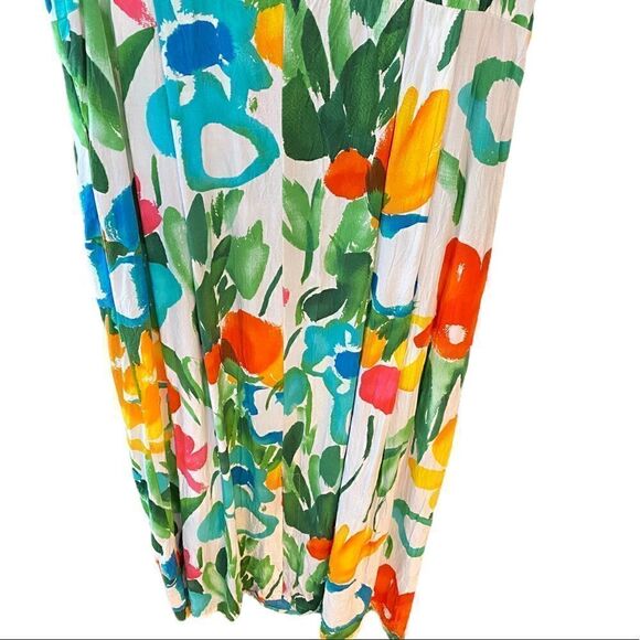 Jams World Sz S Tropical Hawaiian Panic Design Sleeveless Tank Midi Sundress - Picture 3 of 13